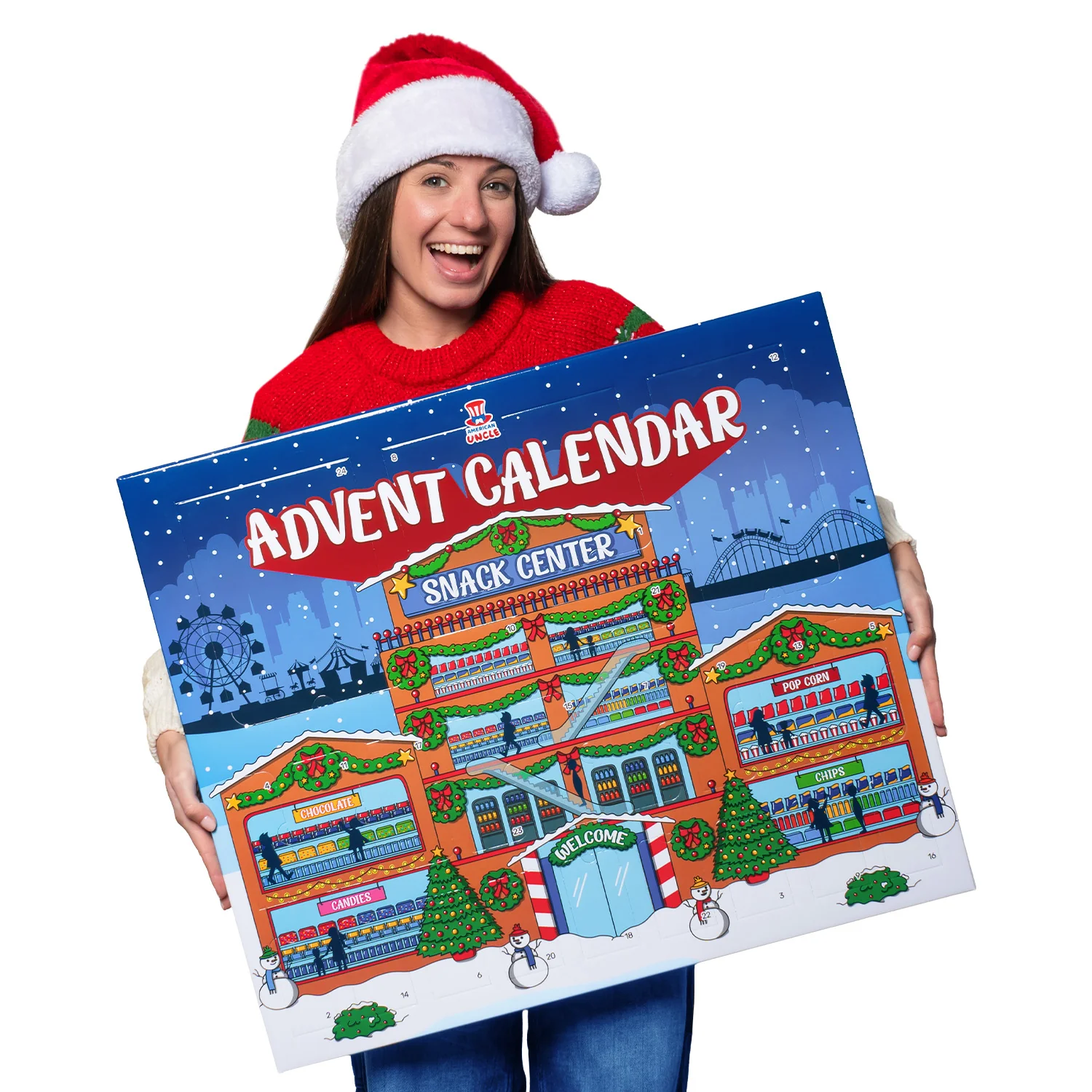 American Uncle Snack Center, Advent Calendar with 24 sweet and savory snacks from around the world - Image 2