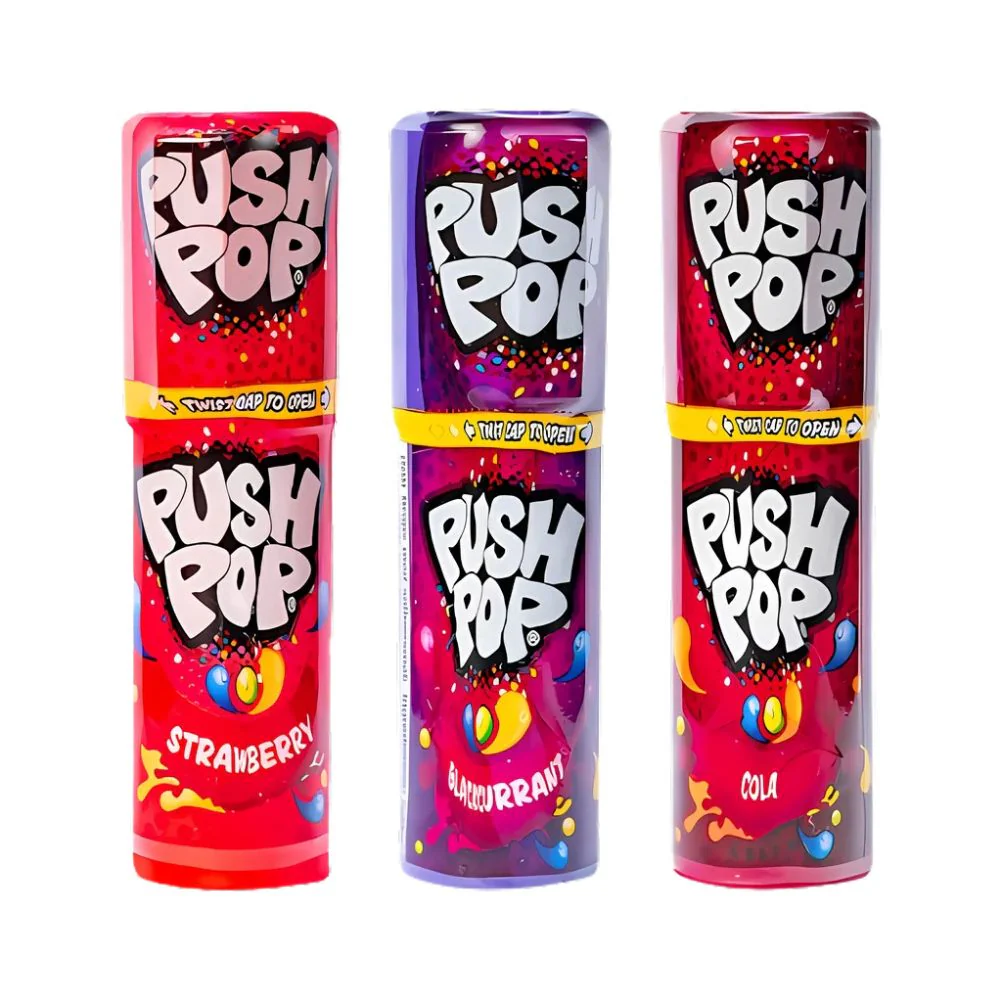 Bazooka Push Pop Assorted Flavors, assorted flavor hard candy 15g (Pack of 20) 