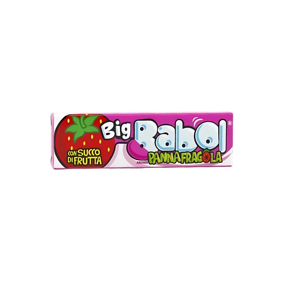 Big Babol Cream and Strawberry, cream and strawberry flavored chewing gum 37g (Pack of 24)