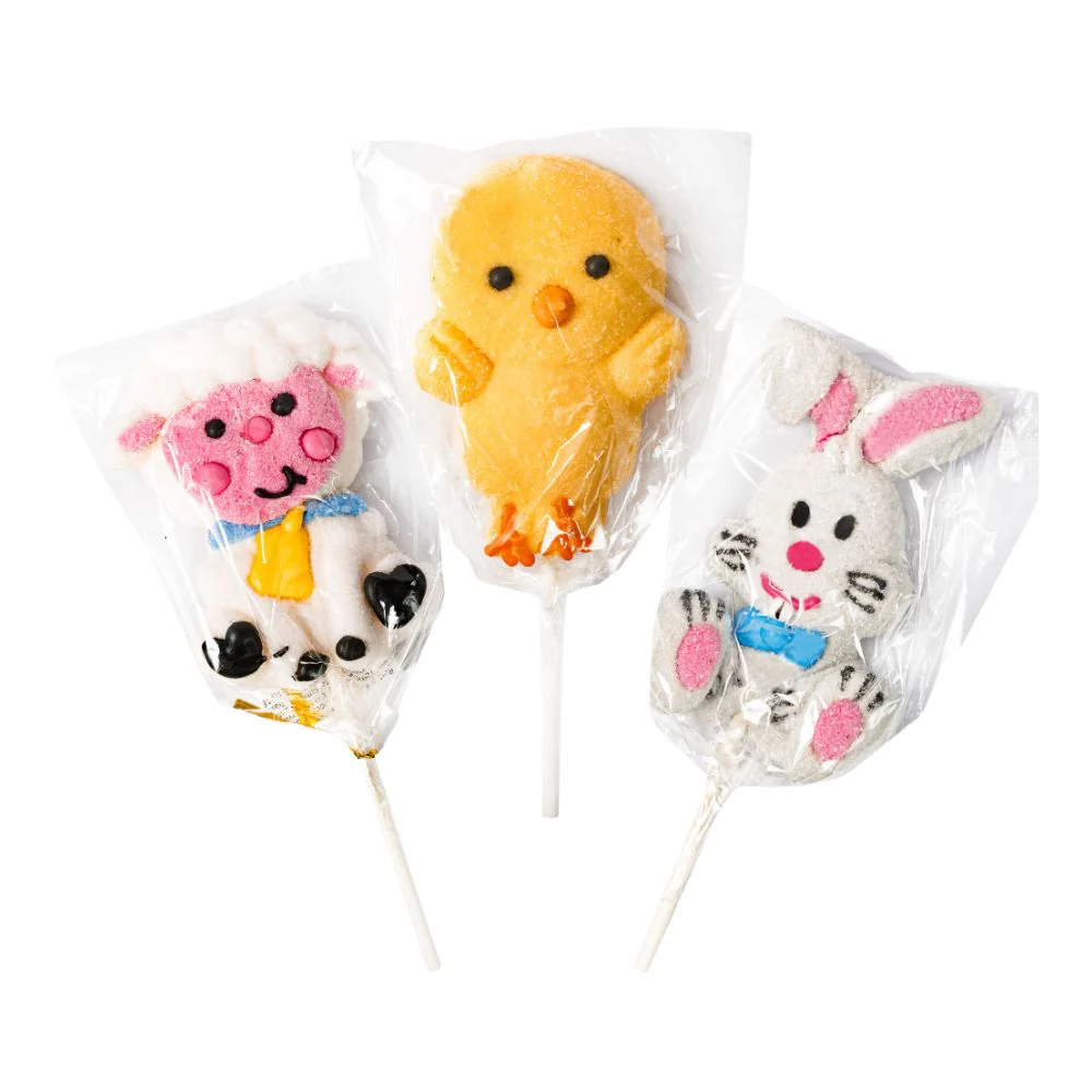 Spring Mallowpop Easter, strawberry-flavored marshmallow with a surprise character 35g (Pack of 18)