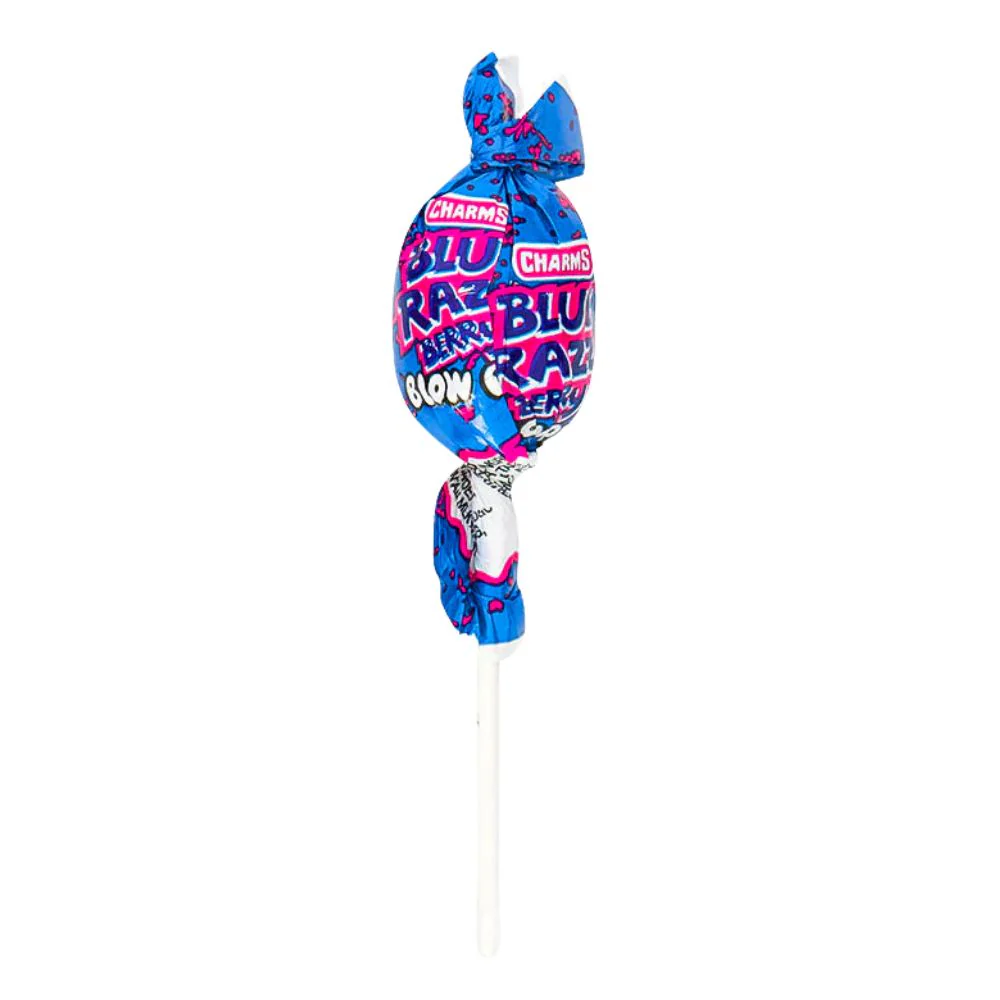 Blue Razz Berry Blow Pop, blue raspberry lollipop 18.4g (Pack of 48)
