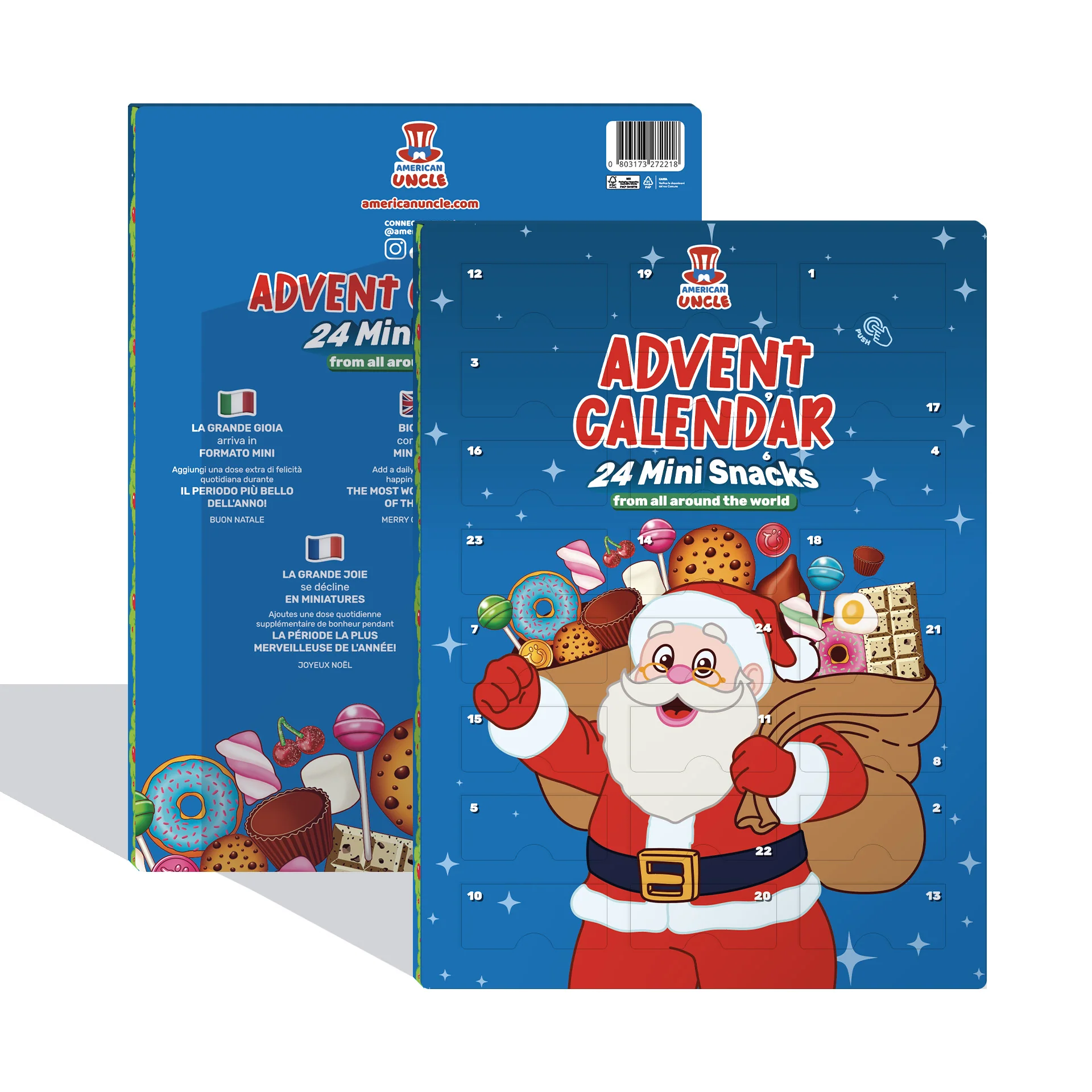 American Uncle Advent Calendar Miniatures, box of 24 surprise sweet snacks in mini format (pack of 12) - Image 6