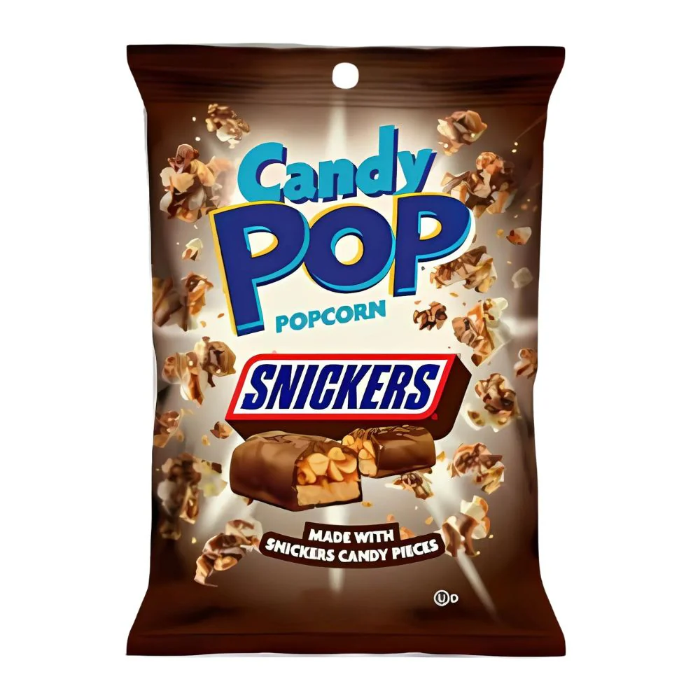Candy Pop Popcorn Snickers Mini, Snickers-flavored popcorn 28g (Pack of 48) 