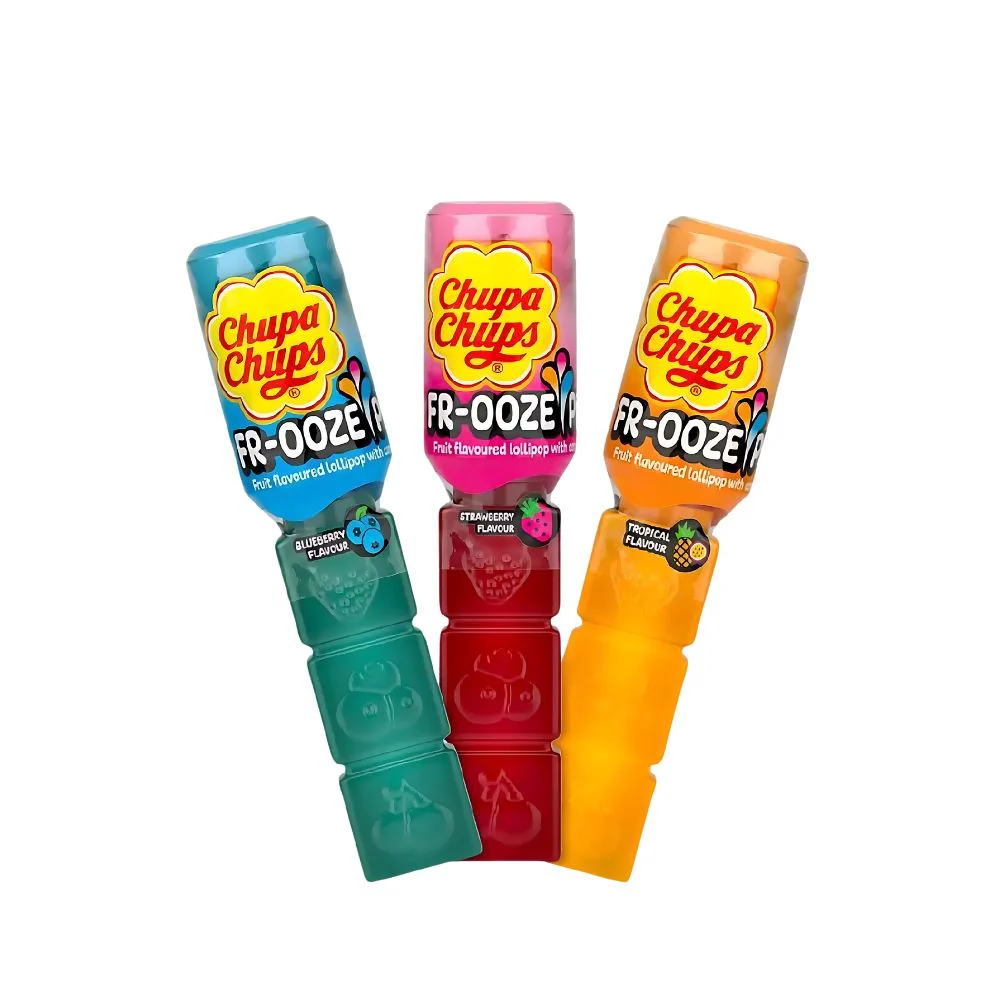 Chupa Chups Frooze Pop, hard and liquid candy mixed flavors 26g (Pack of 12)
