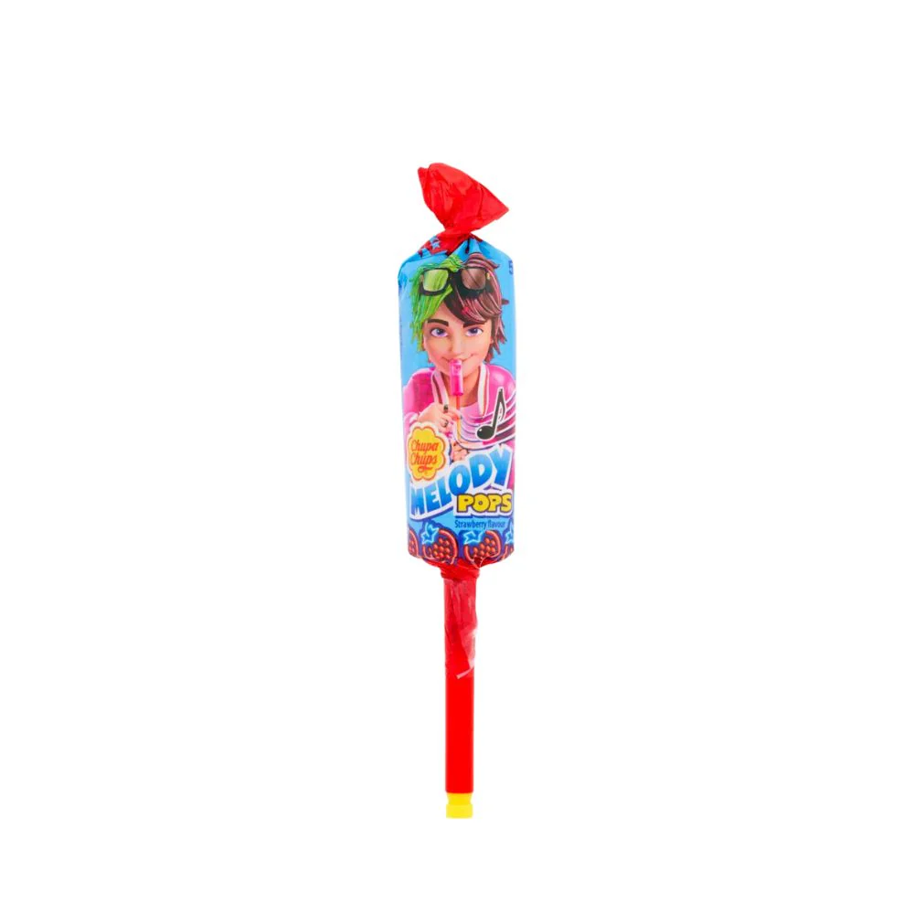 Chupa Chups Melody Pops Strawberry, strawberry-flavored lollipop 15g (pack of 48)