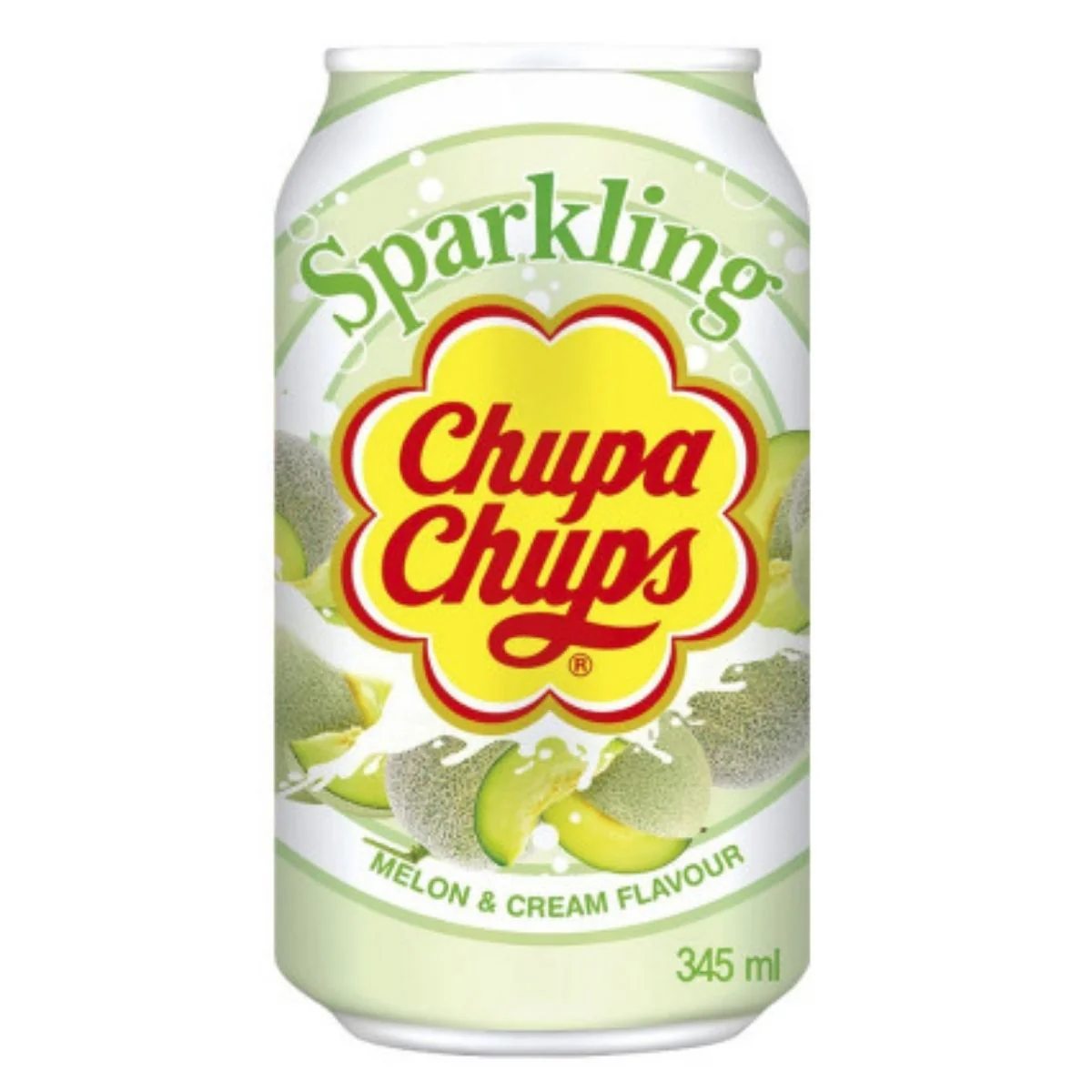 Chupa Chups Melon & Cream Flavor, melon-flavored drink 345ml (Pack of 24)