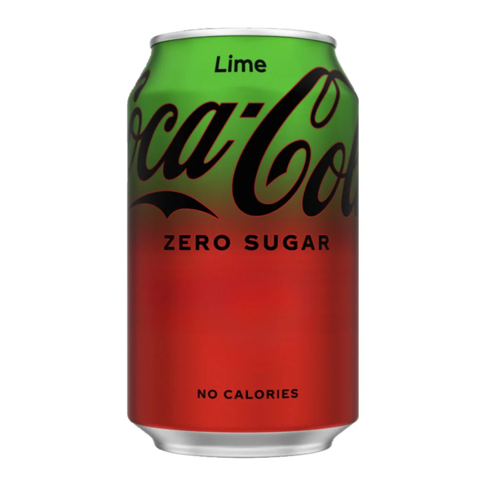 Coca Cola Lime Zero Sugar, carbonated drink with lime flavor 330ml (Pack of 24) 