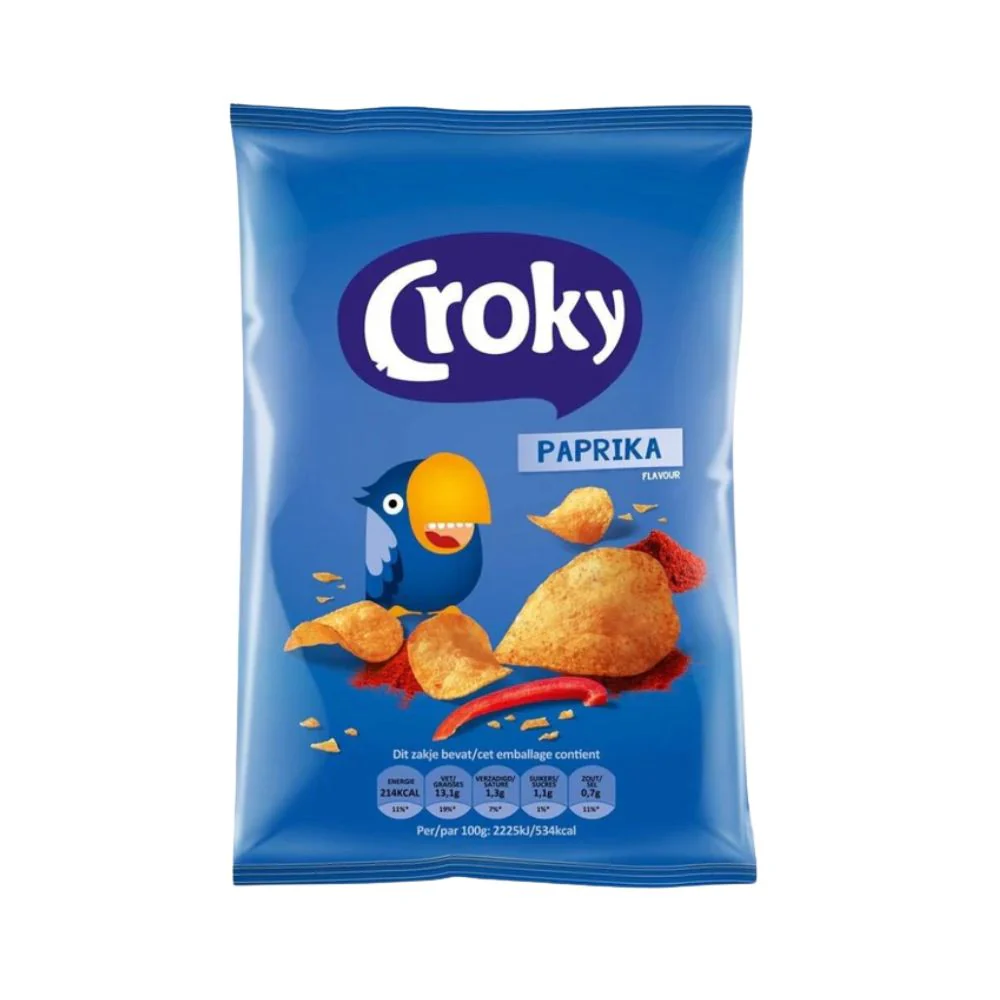 Croky Chips Paprika, paprika-flavored chips 40g (Pack of 20)
