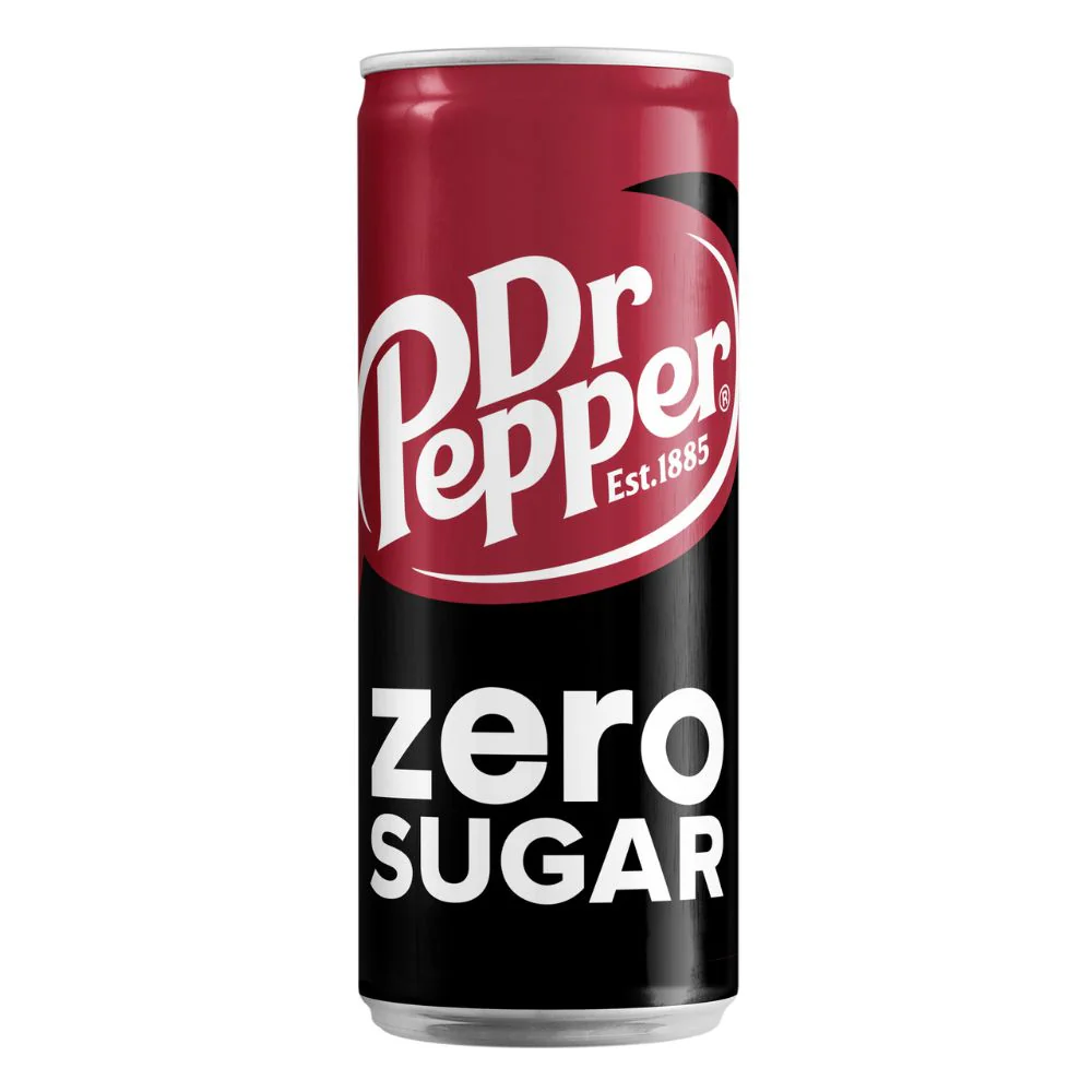 Dr Pepper Zero, bevanda alla vaniglia e alla ciliegia zero zuccheri da 330ml (Confezione da 24)