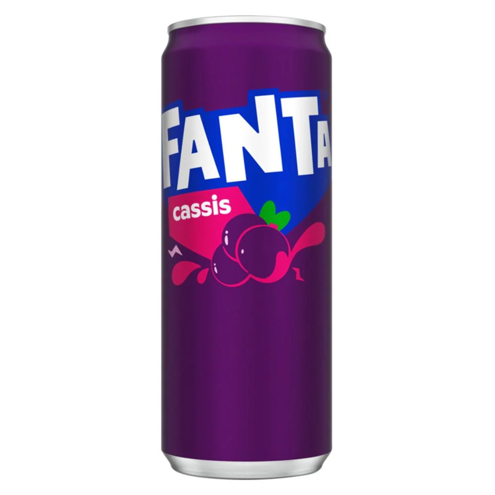 Fanta Cassis, blackcurrant-flavored drink 330ml (Pack of 24)