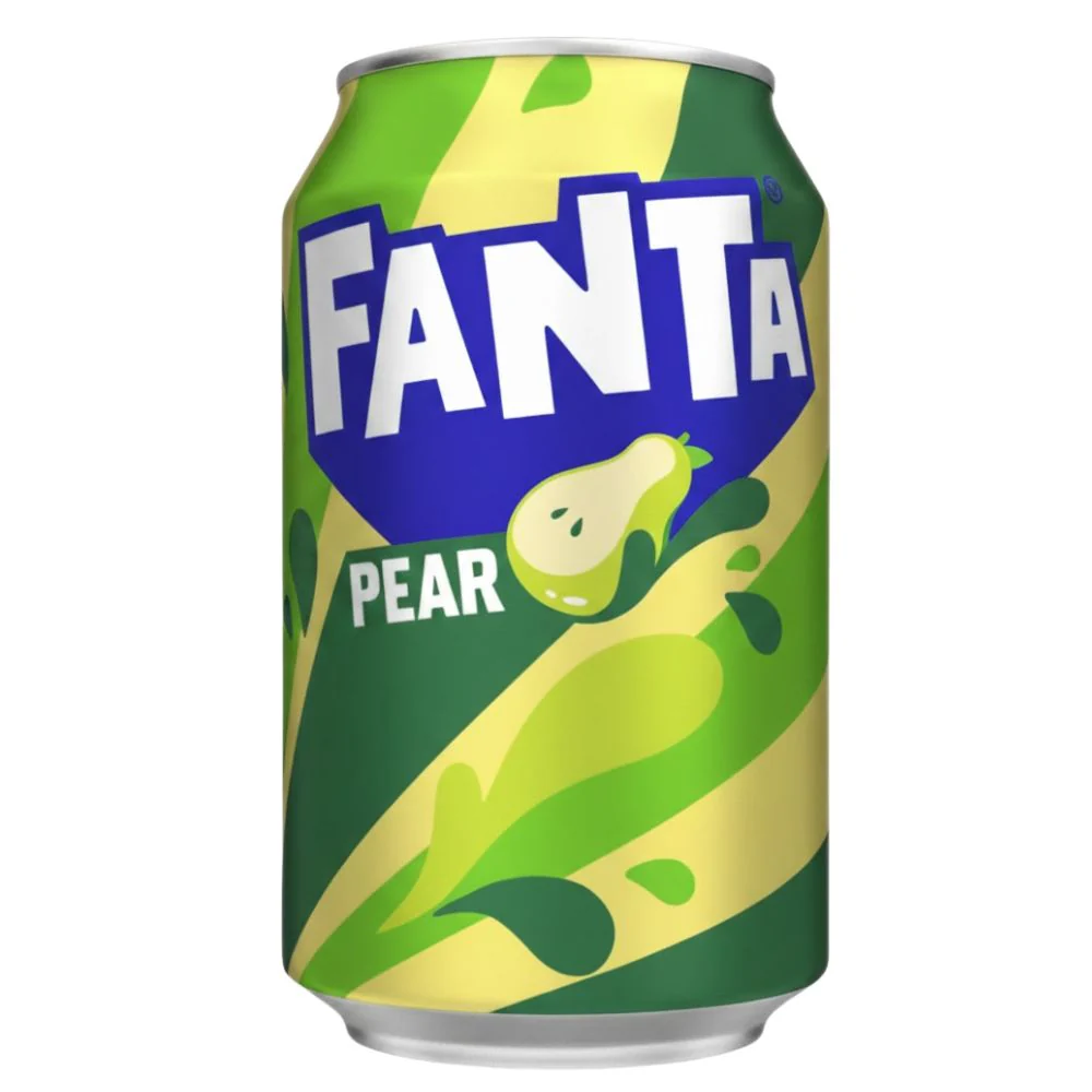 Fanta Pear, pear-flavored drink 330ml (Pack of 24)