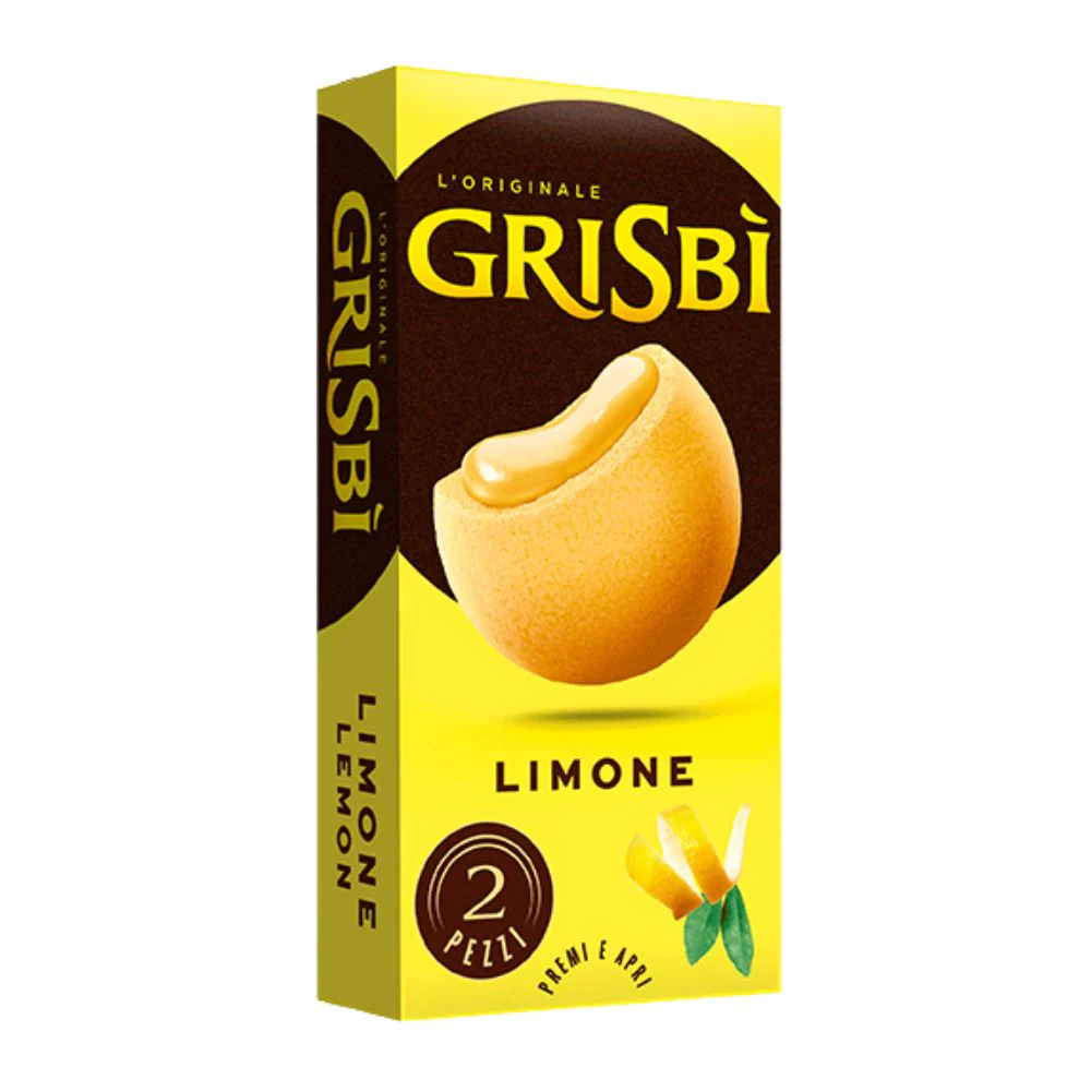 Grisbì Lemon, shortcrust pastries filled with soft lemon cream weighing 30g (Pack of 30) 