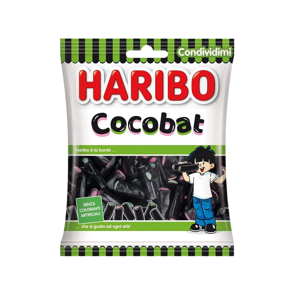 Haribo Cocobat Liquorice, liquorice-flavored candy 80g (Pack of 30)