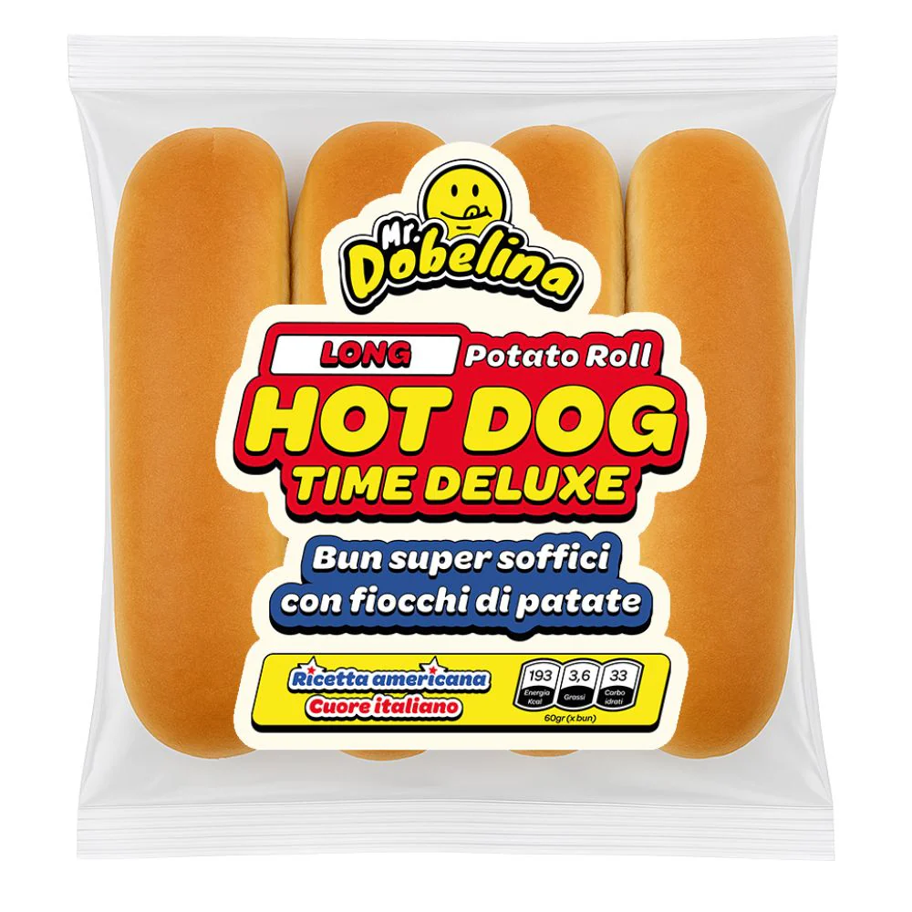 Hot Dog Potato Roll, 4 potato buns for hot dogs of 60g (Pack of 8)