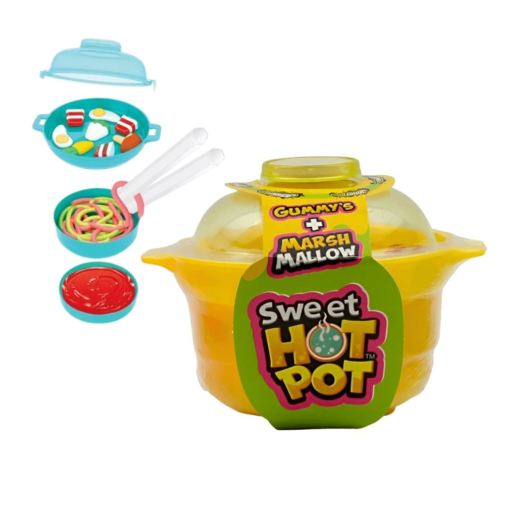 Johny Bee Sweet Hot Pot, fruit-flavored candies with jelly 48g (Pack of 12)