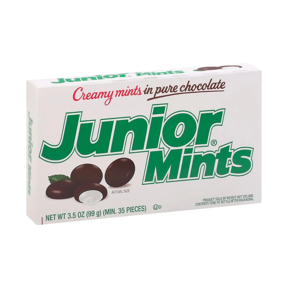 Junior Mints, mint chocolates 99g (Pack of 12)