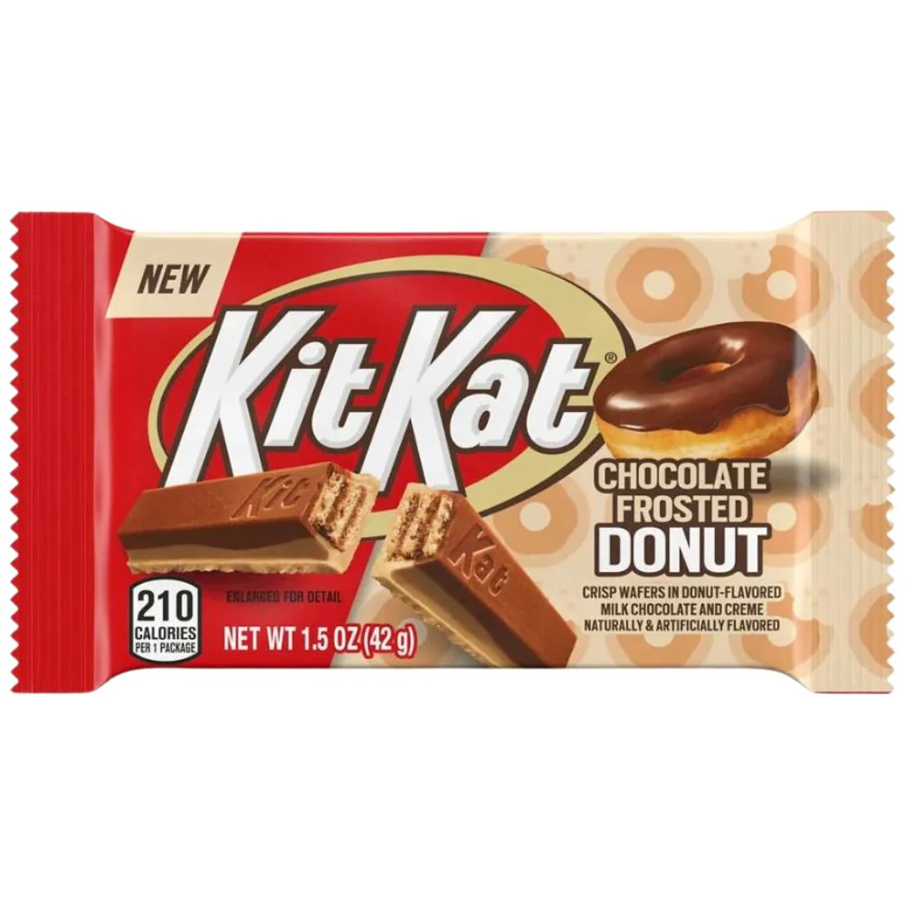 Kit Kat Chocolate Frosted Donut, chocolate-covered wafer with donut flavor 42g (Pack of 24)