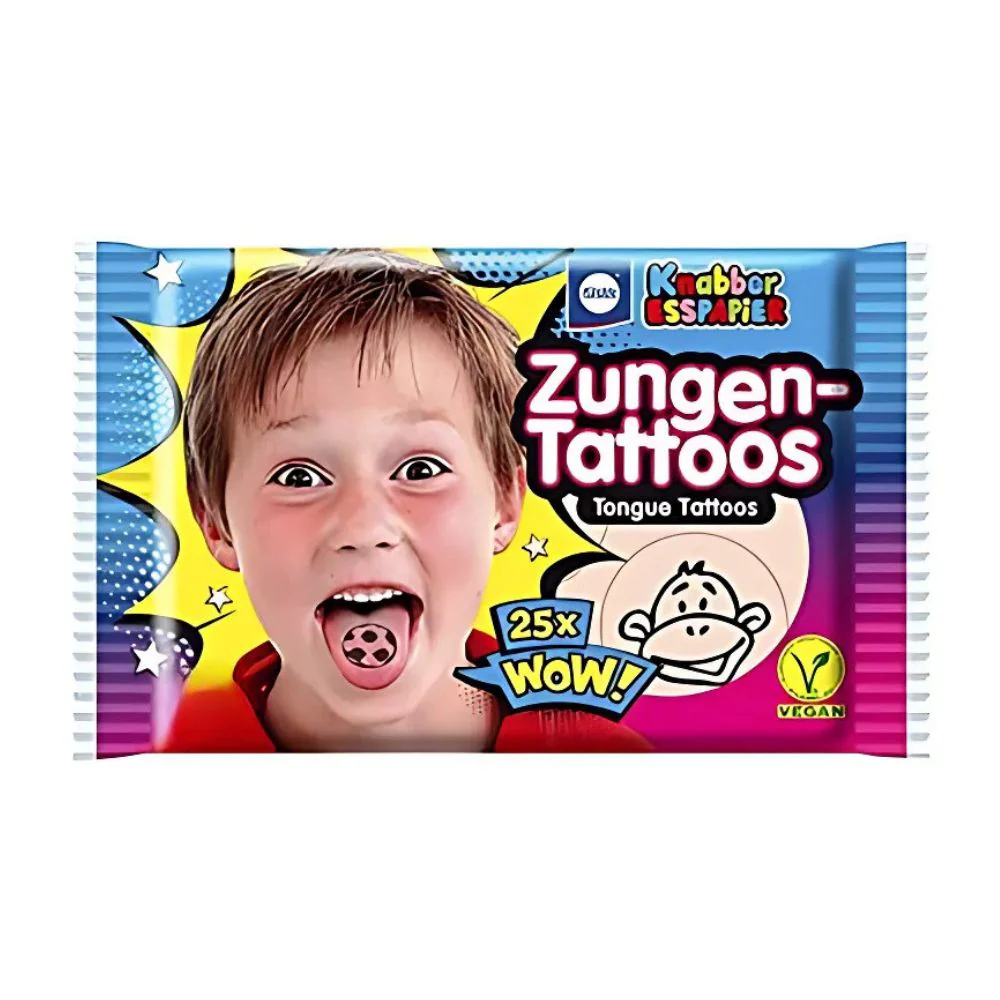 Kuchle Tongue Tattoos, wafers with tongue tattoos 11g (Pack of 25)