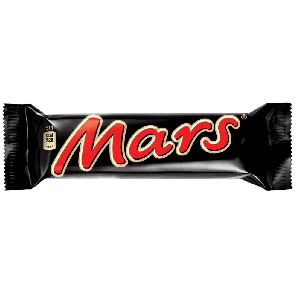 Mars, chocolate bar filled with flowing caramel 51g (Pack of 32)