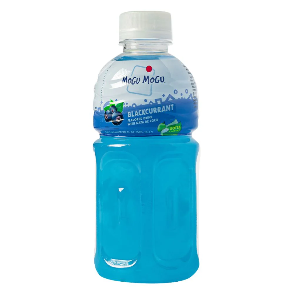 Mogu Mogu Blackcurrant Flavored Drink, blackcurrant flavored drink with nata de coco 320ml (Pack of 24)