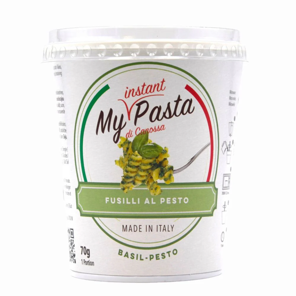 My Instant Pasta Fusilli al Pesto, pesto pasta 70g (pack of 12)