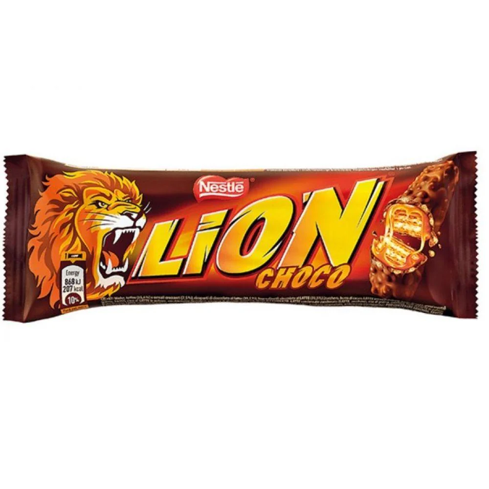 Nestlé Lion, chocolate bar filled with wafer and puffed rice 42g (Pack of 24)