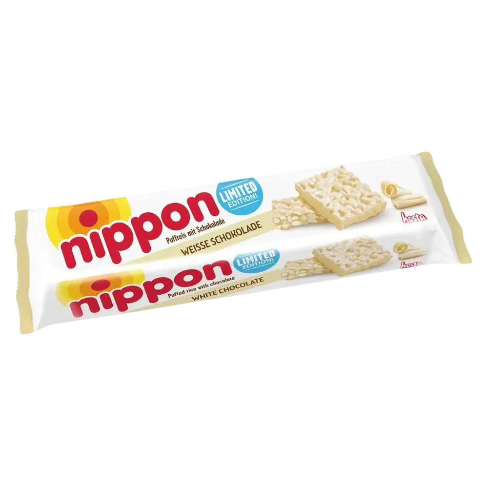 Nippon White Chocolate Limited Edition, puffed rice and cereals coated with white chocolate 200g (Pack of 24)