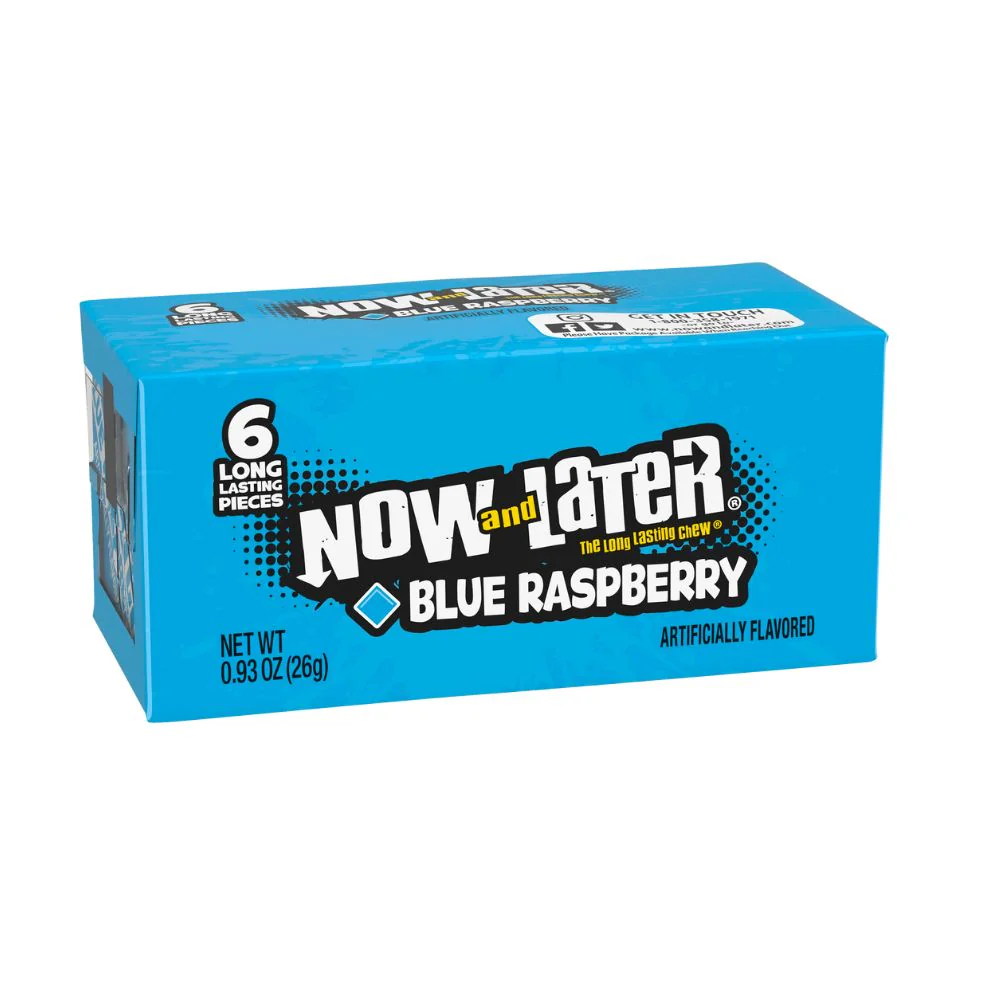 Now Later Blue Raspberry, blueberry candies 26g (Pack of 24) 