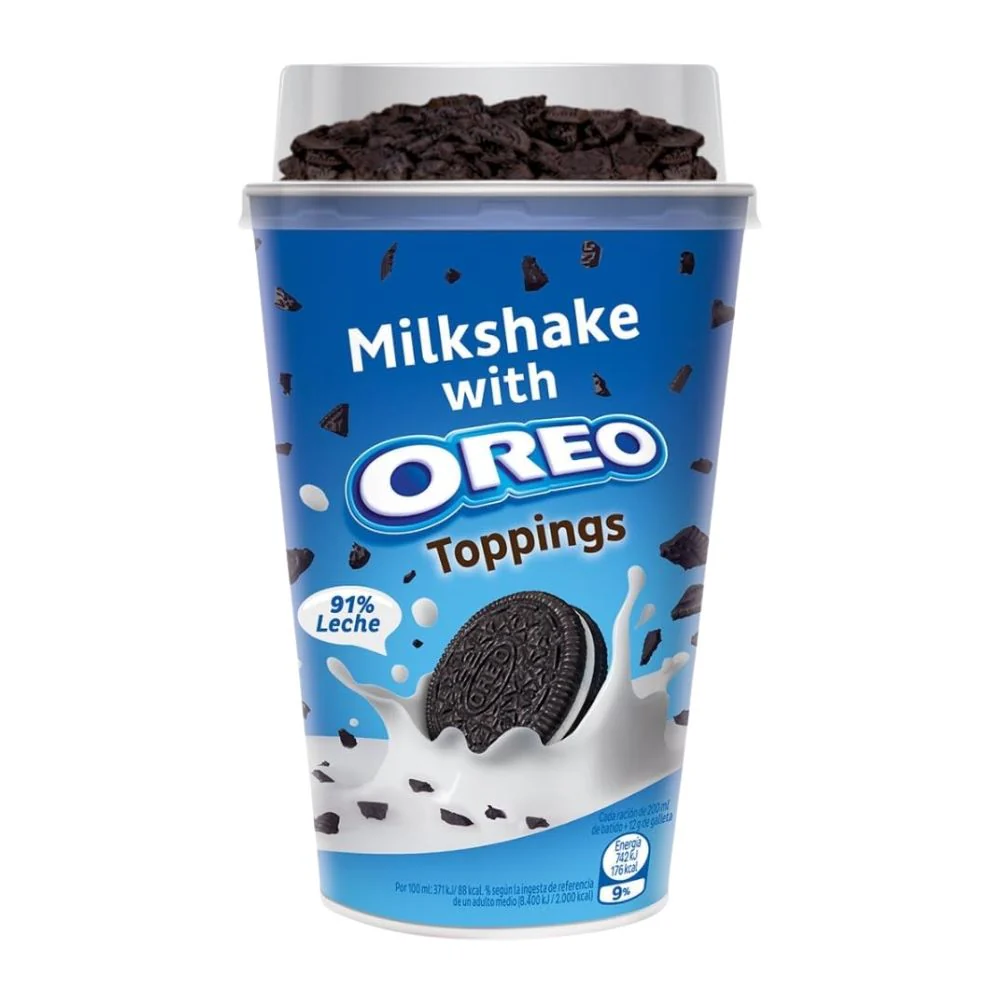 Oreo Milkshake With Oreo Toppings, milkshake with cocoa cookie 200ml (Pack of 10) 