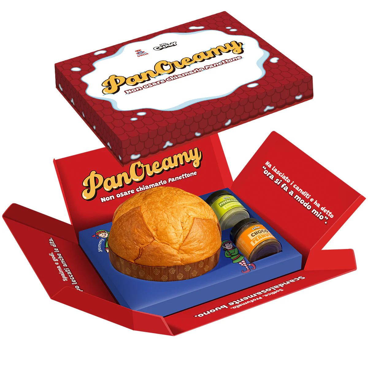 PanCreamy Vanilla, Panettone artigianale da 900g + Mr. Creamy Pistacchio Crunchy e Choco Peanuts da 200 g - Image 2