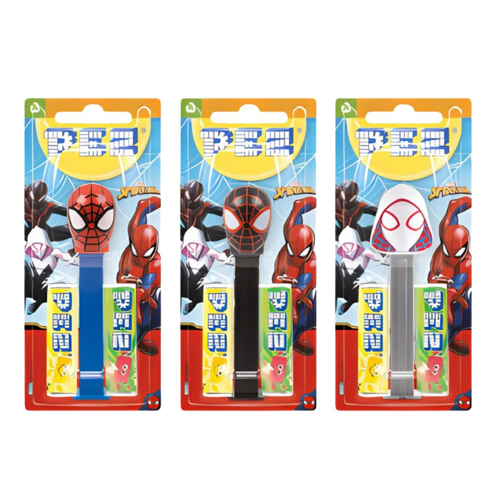 Pez Spiderman, fruit candies 17g (Pack of 12)