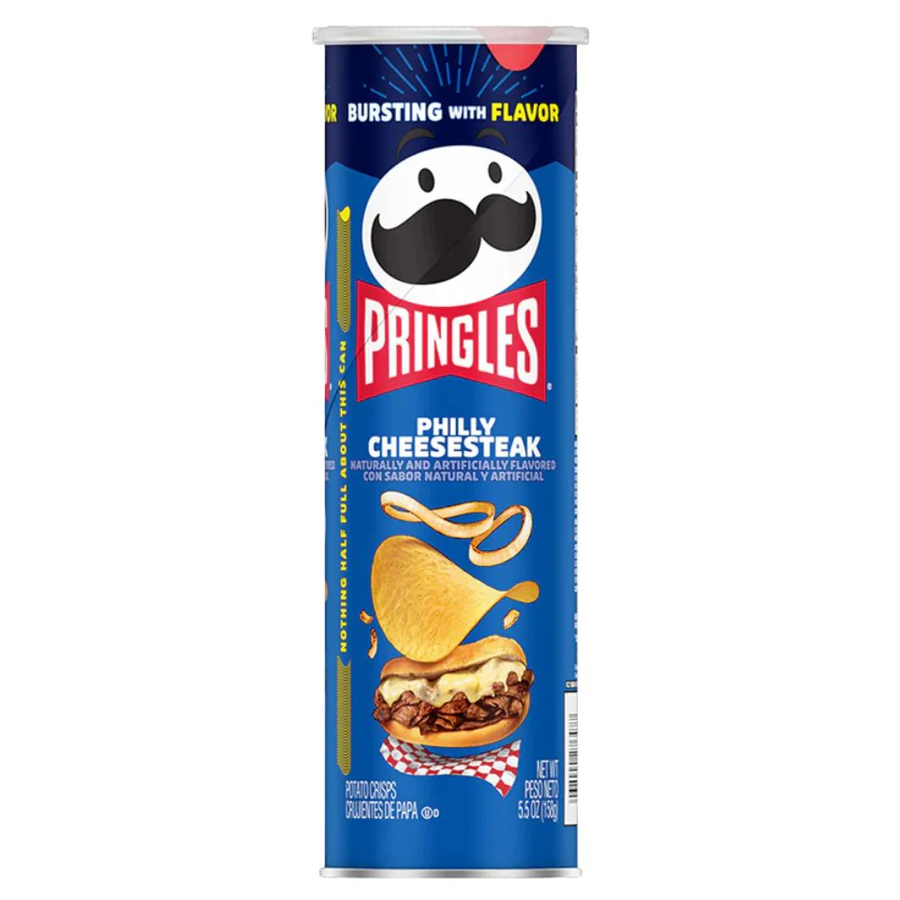 Pringles Philly Cheesesteak, patatine al gusto di carne e formaggio da 158g (Confezione da 14)