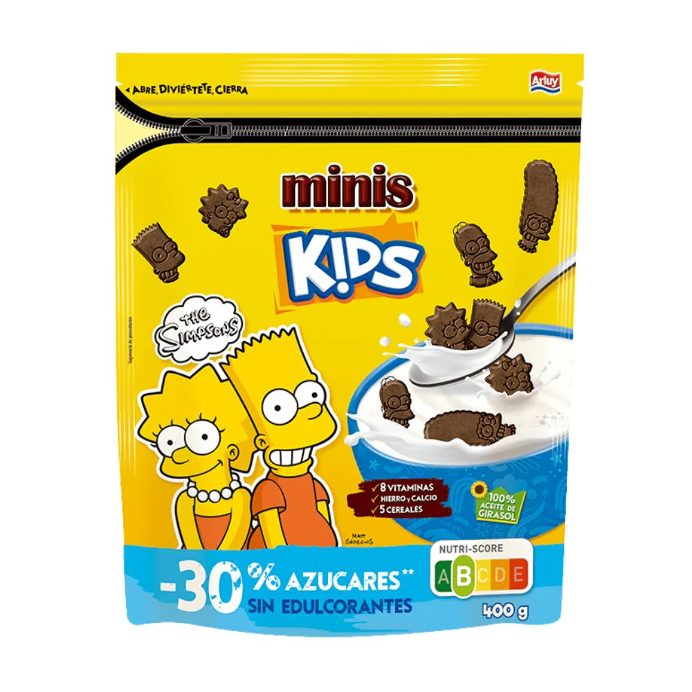 Simpsons Minis Kids Choco, chocolate-flavored cookies 400g (Pack of 10)