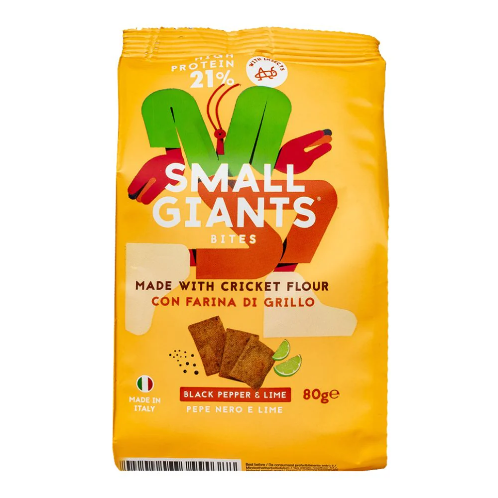 Small Giants Bites Pepper & Lime, flavored bites with black pepper and lime taste, 80g (Pack of 8) 