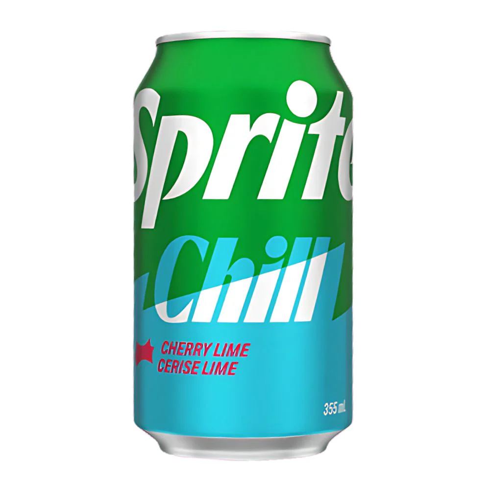 Sprite Chill, carbonated drink with cherry and lime flavor 355ml (Pack of 12) 
