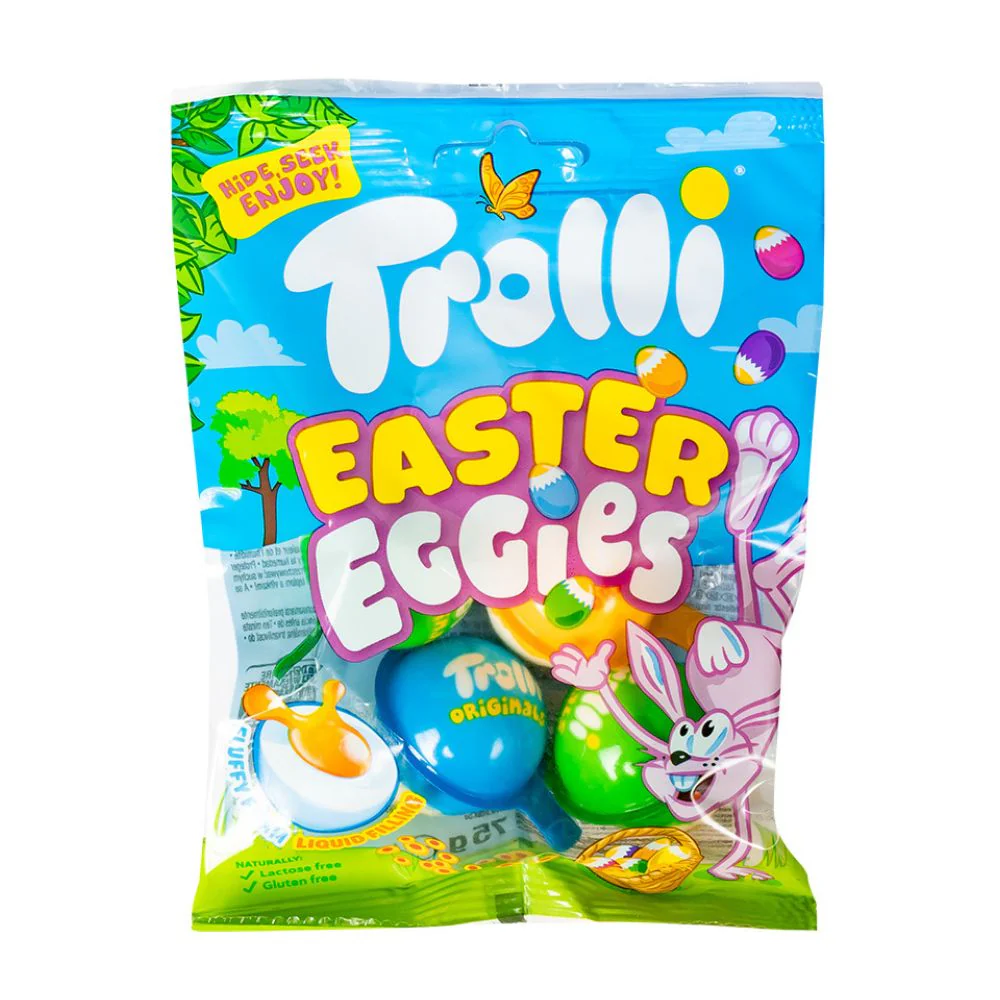 Trolli Easter Eggies, 75g filled gummy candies (Pack of 12)