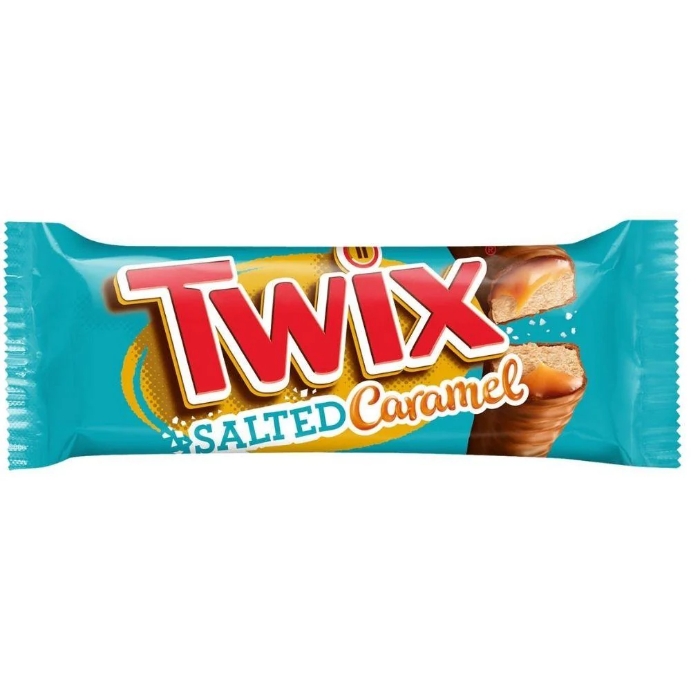 Twix Salted Caramel, chocolate bars filled with salted caramel 46g (pack of 32)