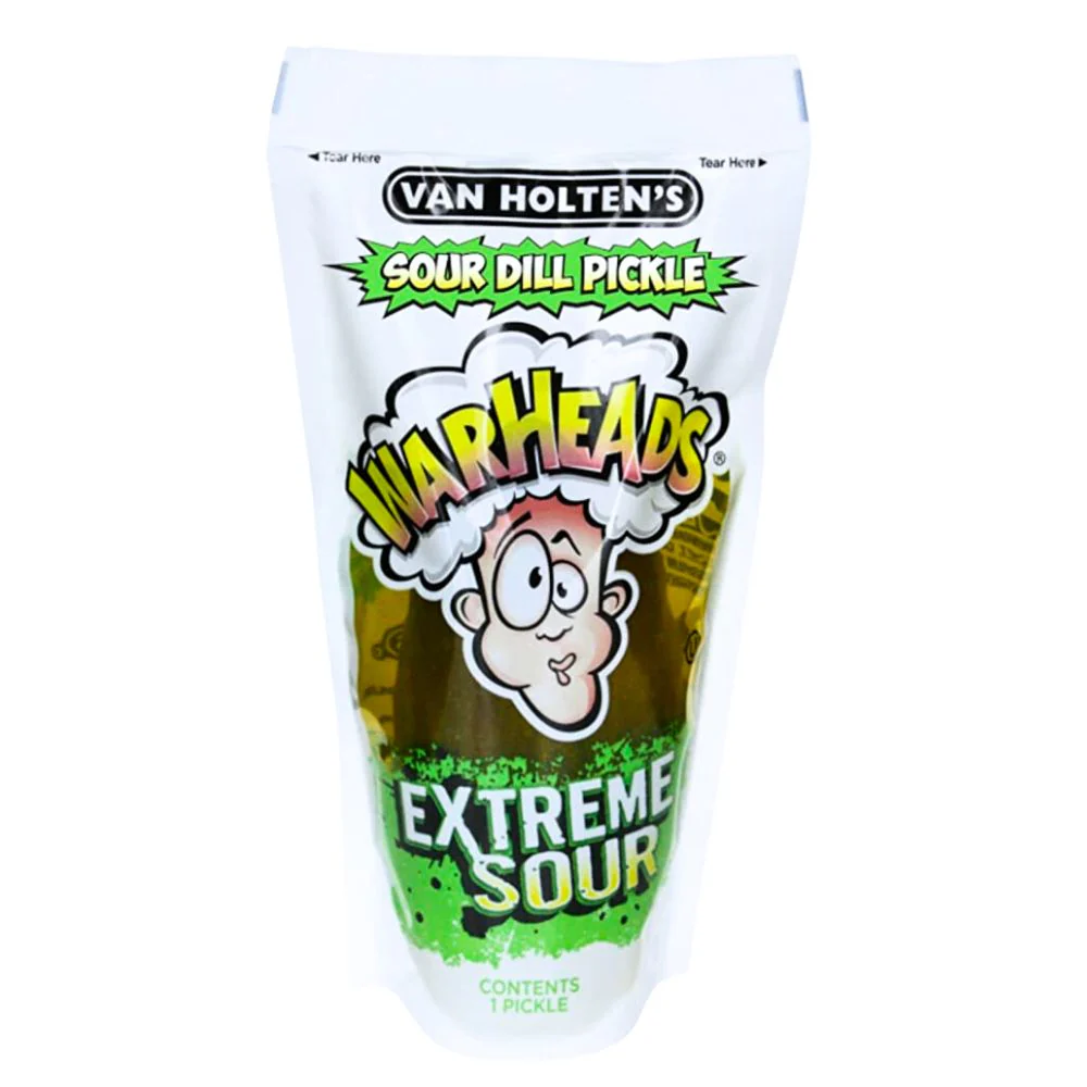 Van Holten's Pickles Warheads Extreme Sour, single-serving pickled cucumber (pack of 12)