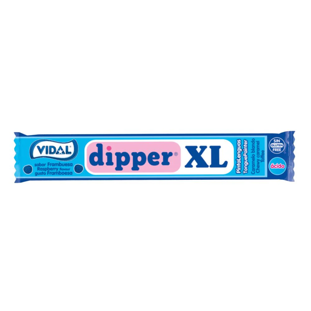 Vidal Dipper XL Raspberry, raspberry-flavored candies 10.5g (Pack of 100) 
