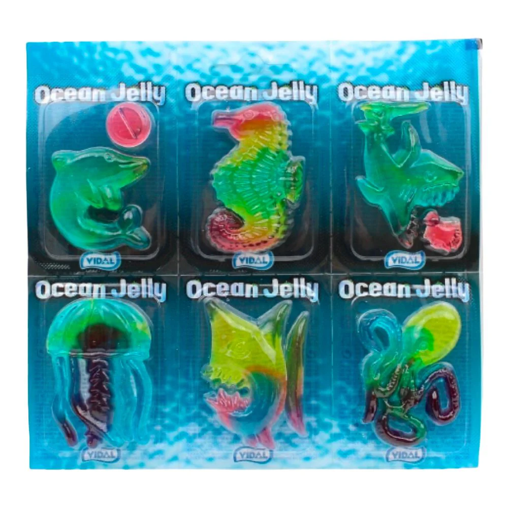 Vidal Ocean Jelly, 6 jelly candies in the shape of sea animals of 11g (pack of 11) 